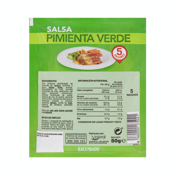 Salsa pimienta verde Hacendado