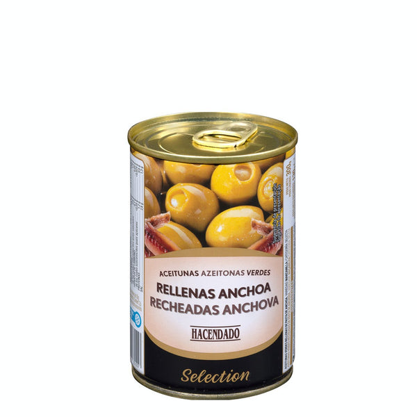 Aceitunas rellenas de anchoa Hacendado selección bote 300g