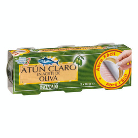 Atún claro en aceite de oliva Hacendado 3 latas de 80g