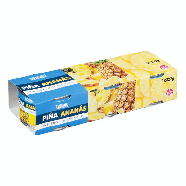 Piña en su jugo Hacendado rodaja mediana 3x140g