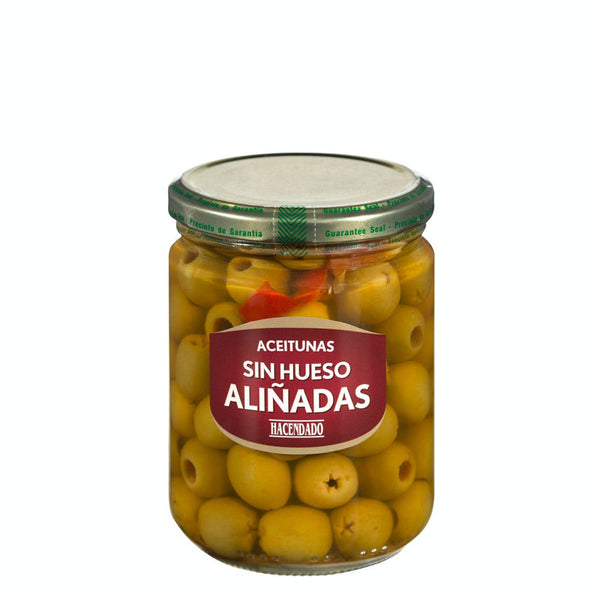 Aceitunas manzanilla aliñadas Hacendado sin hueso