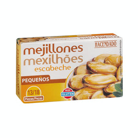 Mejillones en escabeche Hacendado pequeños 13-18 piezas