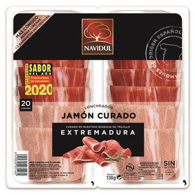 Jamón curado lonchas Navidul sin gluten pack de 2 unidades de 138g