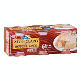 Atún claro en escabeche blanco Hacendado 6 latas de 80g