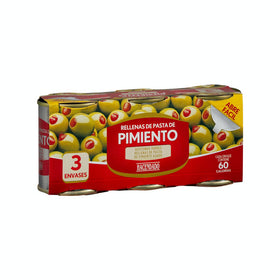 Aceitunas rellenas de pimiento Hacendado 3 x 50g