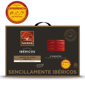 Maletón de jamón de cebo ibérico Navidul 8 paquetes de 110g