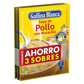 Sopa de pollo con Maravilla Gallina Blanca pack de 3 sobres de 86 g