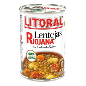 Lentejas a la riojana Litoral sin gluten y sin lactosa 430 g