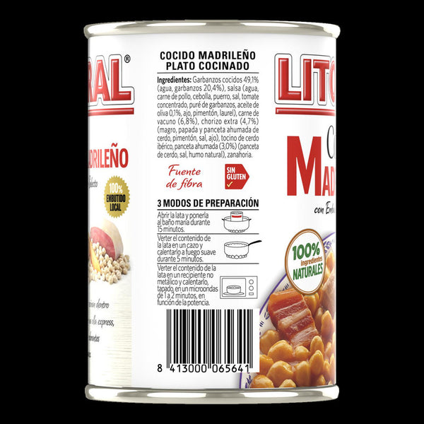 Cocido madrileño Litoral sin gluten y sin lactosa 440 g