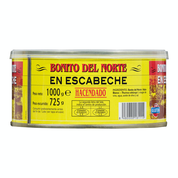 Bonito del norte en escabeche Hacendado lata 1kg