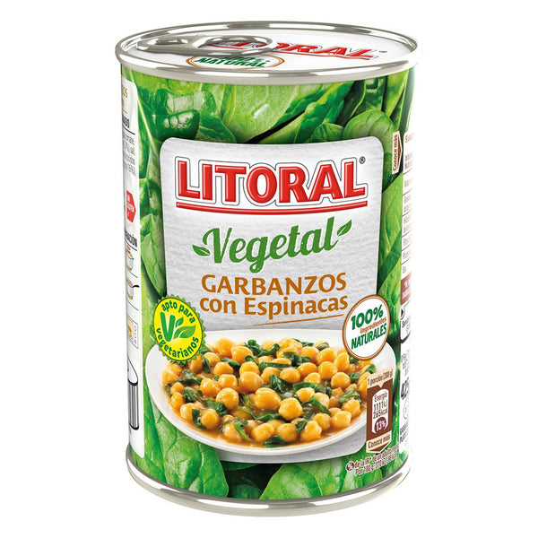 Garbanzos con espinacas Litoral 425 g,