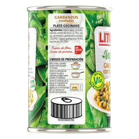 Garbanzos con espinacas Litoral 425 g,