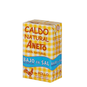 Caldo natural de pollo bajo en sal Aneto sin gluten y sin lactosa 1 l