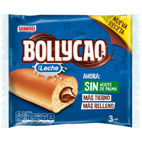 Bollo sabor leche Bollycao sin aceita de palma 3 unidades de 180g