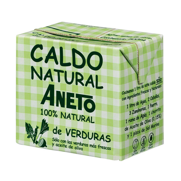 Caldo natural de verduras Aneto sin gluten y sin lactosa 500 ml