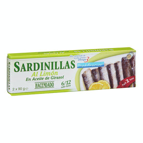 Sardinillas al limón Hacendado en aceite de girasol 6-12 ud,