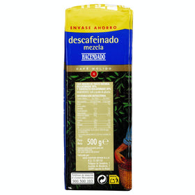 Café molido descafeinado mezcla Hacendado 500g