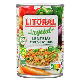 Lentejas con verduras Litoral 430 g,