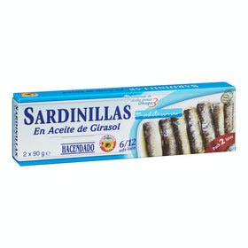 Sardinillas en aceite de girasol Hacendado 6-12 ud,