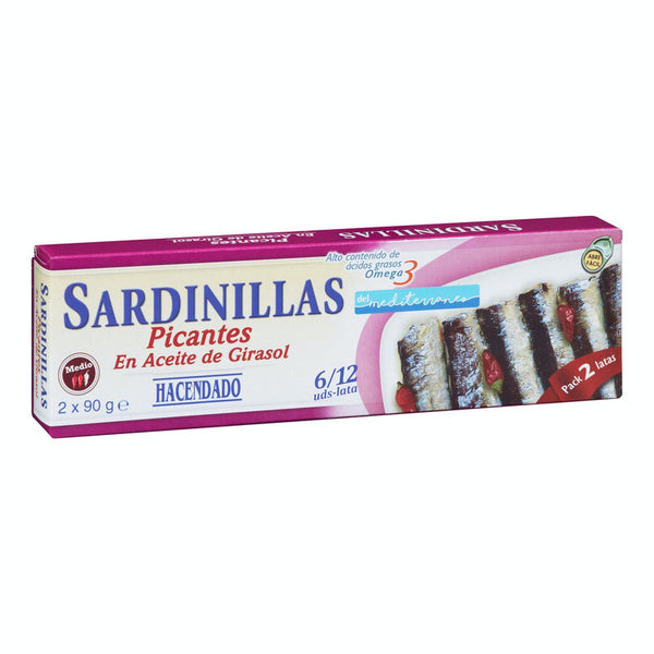 Sardinillas picantes Hacendado en aceite de girasol 6-12 ud,