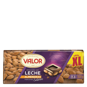 Chocolate con leche y almendras enteras Valor sin gluten