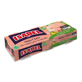 Atún claro en aceite de oliva Isabel pack 3 latas de 80g