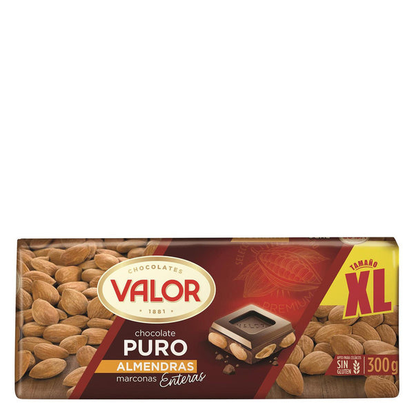 Chocolate puro con almendras marconas enteras XL Valor sin gluten