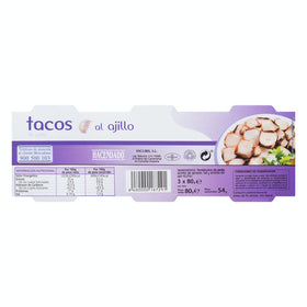 Tacos de pota al ajillo Hacendado