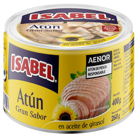 Atún gran sabor en aceite de girasol Isabel lata de 400g