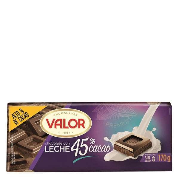 Chocolate con leche Valor sin gluten