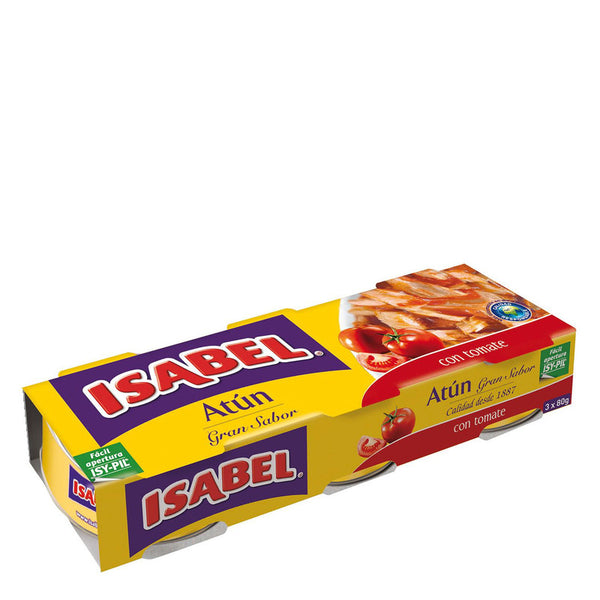 Atún con tomate Isabel pack de 3 unidades de 80g