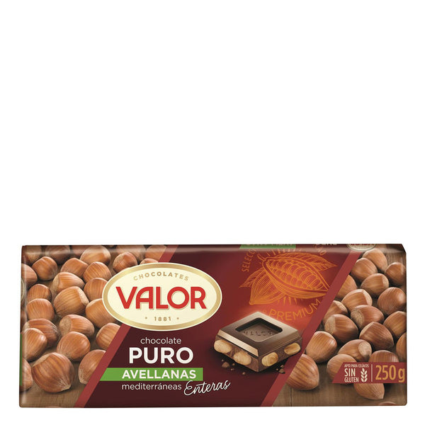 Chocolate puro con avellanas enteras Valor sin gluten