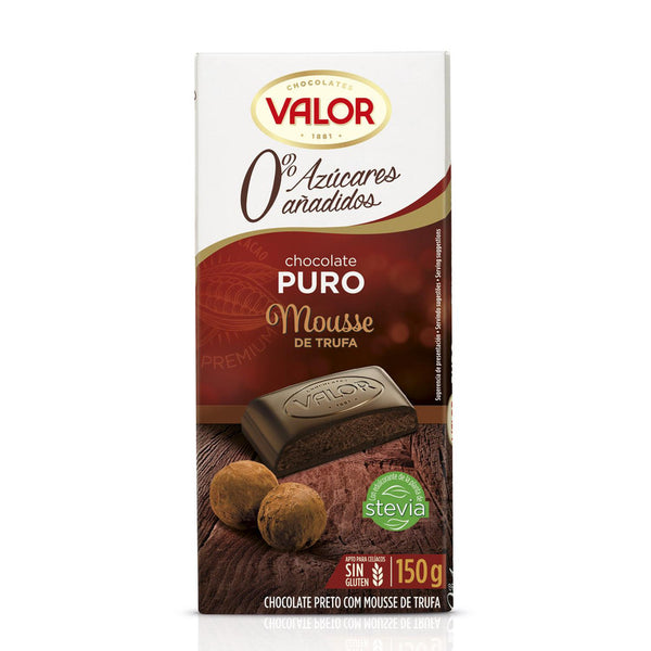 Chocolate negro relleno de mousse de trufa sin azúcar añadido Valor sin gluten