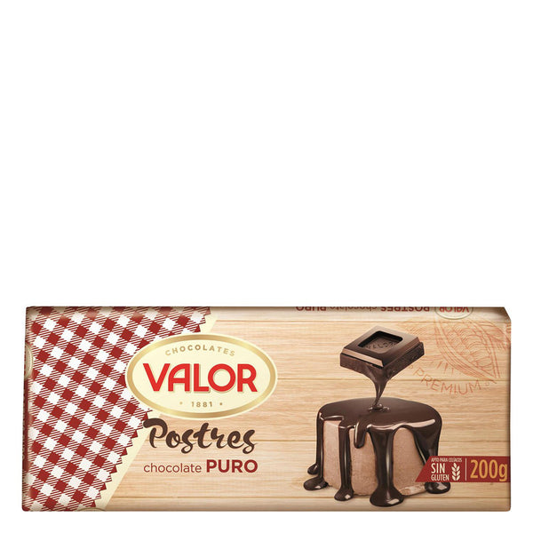 Chocolate puro para postres Valor sin gluten