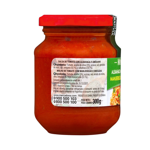 Salsa de tomate, albahaca y orégano Hacendado